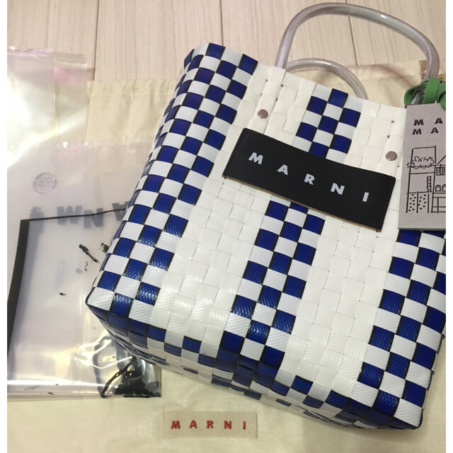 MARNI マル二 カゴバッグ ブルー