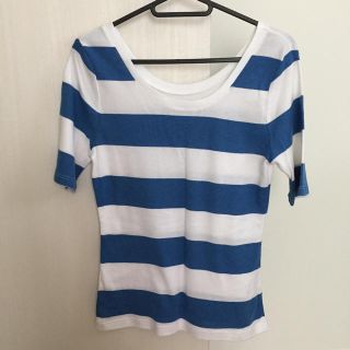 ギャップ(GAP)のGAP ボーダー五分袖 Tシャツ(Tシャツ(半袖/袖なし))