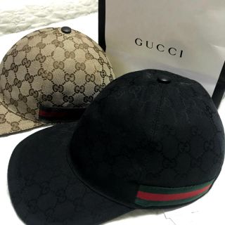 グッチ(Gucci)のGUCCI ベースボールキャップ黒 L (キャップ)