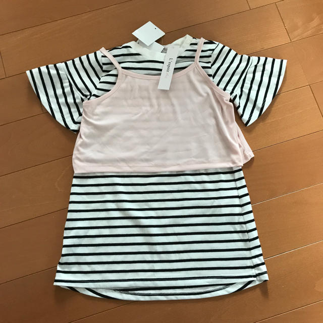 お値下♡ボーダーワンピース♡ キッズ/ベビー/マタニティのキッズ服女の子用(90cm~)(ワンピース)の商品写真