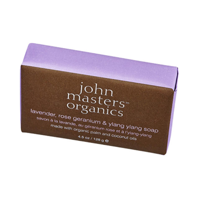 John Masters Organics(ジョンマスターオーガニック)の【新品】LRG&YYソープ(ラベンダーローズゼラニウム&イランイラン) コスメ/美容のボディケア(ボディソープ/石鹸)の商品写真