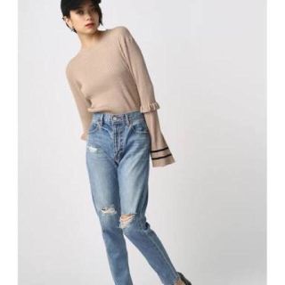 マウジー(moussy)のダメージデニム クラッシュ加工  ジャストウエスト(デニム/ジーンズ)