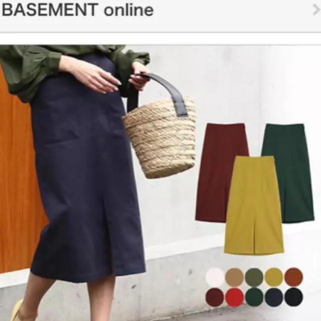 ベースメント basement ミモレ丈 タイトスカート レディースのスカート(ひざ丈スカート)の商品写真