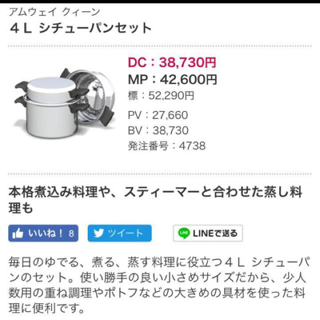 アムウェイ クイーンクック 悲し シチューパン4L 6L 鍋 Amway アムウェイ クイーンクック 悲し シチューパン4L 6L 鍋 Amway