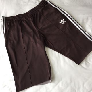 アディダス(adidas)のadidas カットオフ ジャージパンツ トラックパンツ 茶×白 アディダス(その他)