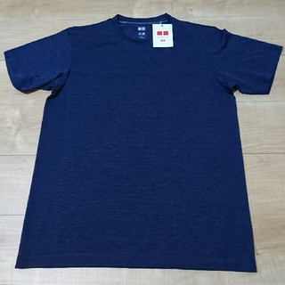 ユニクロ(UNIQLO)の【ヤ様専用】UNIQLO ドライEXクルーネックTシャツ Lサイズ ネイビー系(Tシャツ/カットソー(半袖/袖なし))