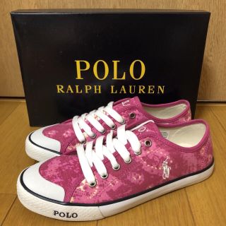 ポロラルフローレン(POLO RALPH LAUREN)の【新品未使用箱付き】RALPH LAUREN  キャンバススニーカー ピンク(スニーカー)