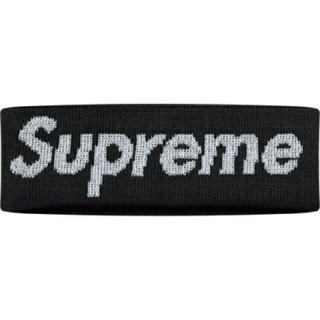 シュプリーム(Supreme)のSupreme reflective logo headband 黒 ブラック(その他)