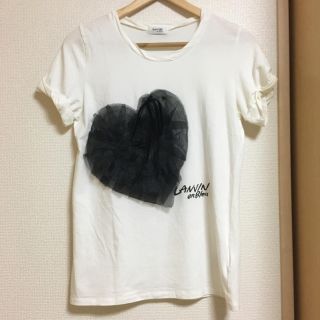 ランバンオンブルー(LANVIN en Bleu)のチュールデザインTシャツ LANVIN en Bleu(Tシャツ(半袖/袖なし))