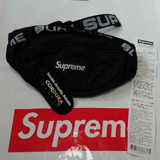 supreme waist bag black 18ss 新品メンズ