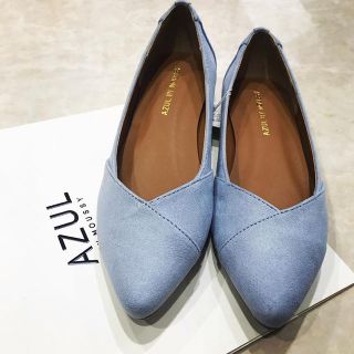 アズールバイマウジー(AZUL by moussy)のAZUL by moussy フラット パンプス ブルー L(ハイヒール/パンプス)