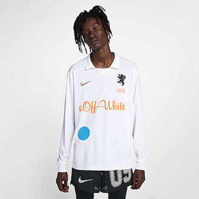 NIKE(ナイキ)のNIKE X OFF-WHITEナイキxオフ-ホワイトサッカージャージー白S新品 メンズのトップス(Tシャツ/カットソー(七分/長袖))の商品写真