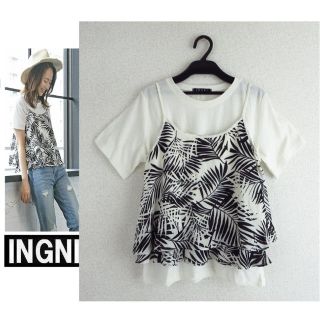 イング(INGNI)の新品★INGNIイング★リーフ柄キャミ＋Ｔシャツ／ＡＳ(Tシャツ(半袖/袖なし))