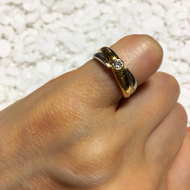 ファッションリング K18 PT ダイヤ レディースのアクセサリー(リング(指輪))の商品写真