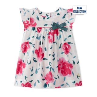 プチバトー(PETIT BATEAU)の新品 プチバトー♡ポプリンプリントワンピース36m/95cm(ワンピース)