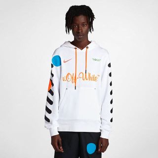 オフホワイト(OFF-WHITE)のNIKE off-white パーカー 白 Lサイズ(パーカー)