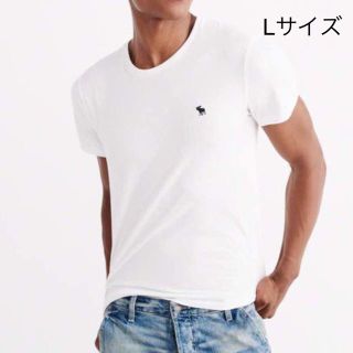 アバクロンビーアンドフィッチ(Abercrombie&Fitch)の★Abercrombie 【L】大人気のメンズUネックワンポイント刺繍半袖T(Tシャツ/カットソー(半袖/袖なし))