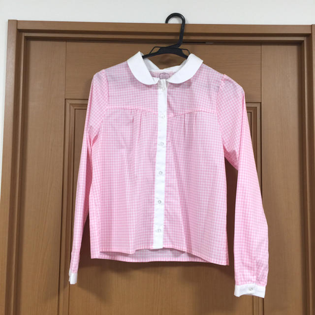 Honey Cinnamon(ハニーシナモン)のギンガムチェック シャツ 丸襟 レディースのトップス(シャツ/ブラウス(長袖/七分))の商品写真