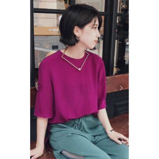 アメリヴィンテージ(Ameri VINTAGE)のAMERI SILK CREW NECK TOP(カットソー(半袖/袖なし))