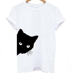 Ｓサイズ1枚だけです！新品　黒猫　くろねこTシャツ　クロネコ　ホワイト(Tシャツ(半袖/袖なし))