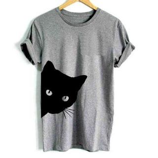 購入時コメント必須！新品　黒猫　くろねこTシャツ　クロネコ　グレー(Tシャツ(半袖/袖なし))