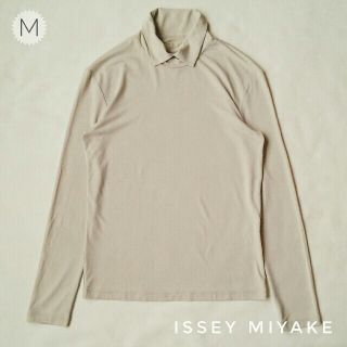 イッセイミヤケ(ISSEY MIYAKE)の(M) ISSEY MIYAKE 長袖カットソー グレージュ(カットソー(長袖/七分))