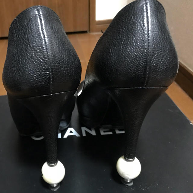 シャネル CHANEL パール パンプス ブラック 36ハーフ ハイヒール シャネル CHANEL パール パンプス ブラック 36ハーフ ハイヒール