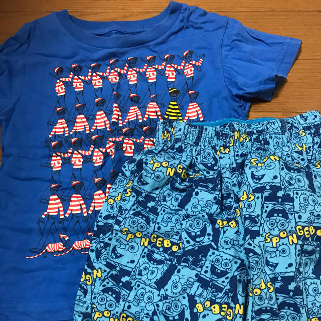 UNIQLO(ユニクロ)の【ルナ様専用】ユニクロ ウォーリーTシャツ&スポンジボブパンツ キッズ/ベビー/マタニティのキッズ服男の子用(90cm~)(Tシャツ/カットソー)の商品写真