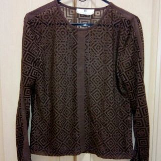 ジバンシィ(GIVENCHY)のUsed GIVENCHYジバンシーの茶色のシースルーカットソー　サイズL(カットソー(長袖/七分))