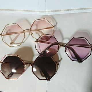 ザラ(ZARA)の2018年新作✨UV 八角形 サングラス❤️ ピンク ゴールド グラデーション(サングラス/メガネ)
