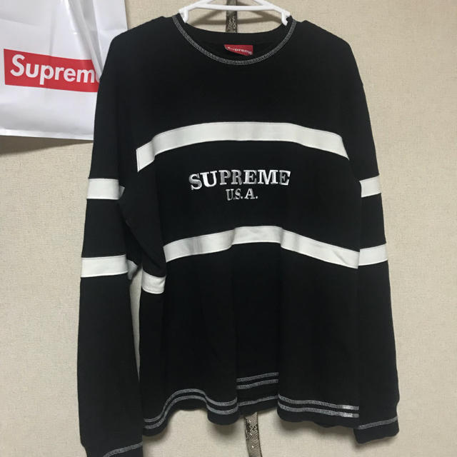 Supreme(シュプリーム)のsupreme center stripe crewneck M メンズのトップス(スウェット)の商品写真