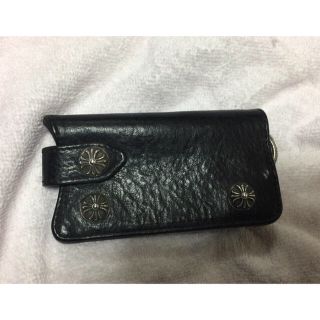 クロムハーツ(Chrome Hearts)の本物 クロムハーツ レザー クロス キーケース 財布 ウォレットチェーン 鞄 (キーケース)