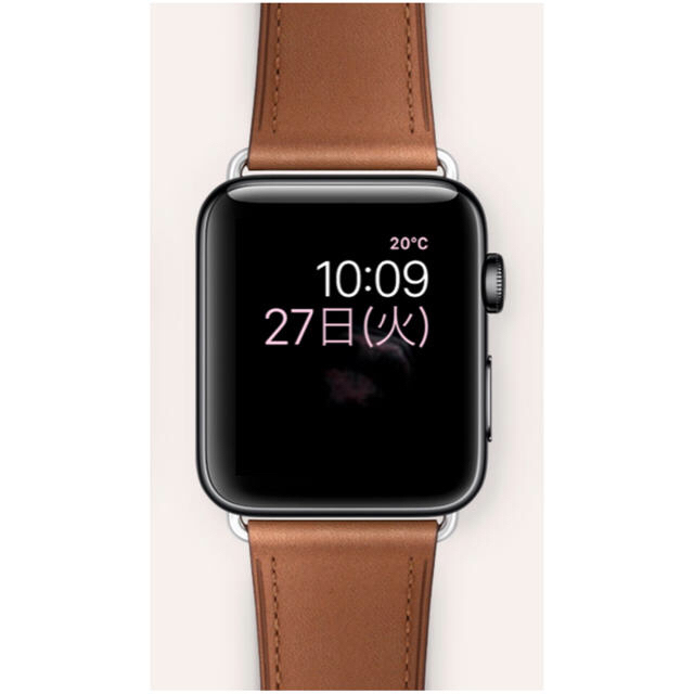 Apple Watch(アップルウォッチ)の【むー様専用】AppleWatchSeries2ステンレスレザーバンド付き メンズの時計(腕時計(デジタル))の商品写真