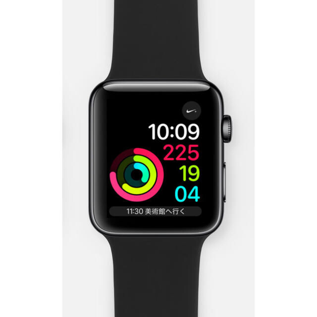 Apple Watch(アップルウォッチ)の【むー様専用】AppleWatchSeries2ステンレスレザーバンド付き メンズの時計(腕時計(デジタル))の商品写真