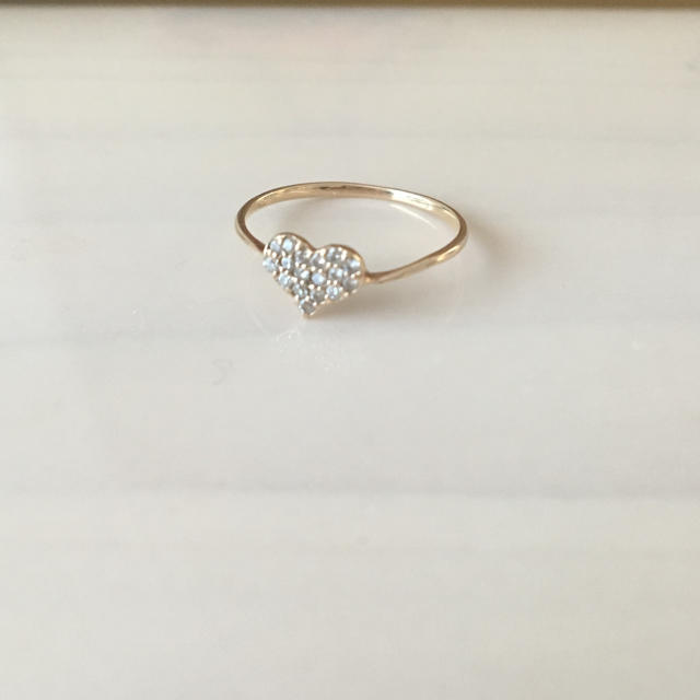 ★K10 ダイヤモンド 0.08カラット★パヴェ ピンキーリング レディースのアクセサリー(リング(指輪))の商品写真