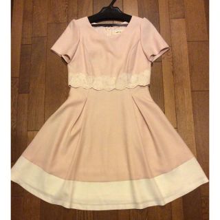 レッセパッセ(LAISSE PASSE)のレッセパッセ バイカラーワンピ 美品(ひざ丈ワンピース)