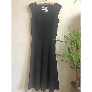 MaxMara マックスマーラ　こげ茶と黒でストールが付いた半袖ワンピース 38