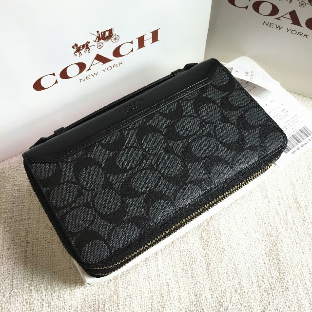 ゴッホ 星月夜 COACH/コーチ長財布 F93240 ダブルジップ セカンド
