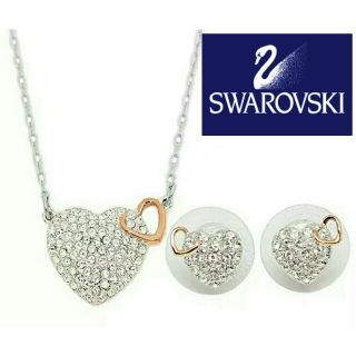 スワロフスキー(SWAROVSKI)のスワロフスキー ハートネックレス＆ピアスセット(ネックレス)