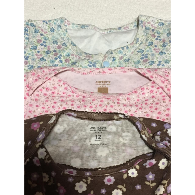 carter's(カーターズ)の花柄ロンパース 3枚セット まとめ売り キッズ/ベビー/マタニティのベビー服(~85cm)(ロンパース)の商品写真