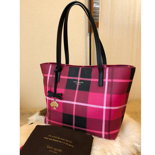 kate spade チェック柄トートバッグ ショルダーバッグ