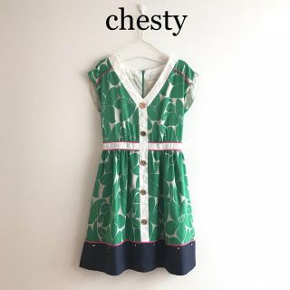 チェスティ(Chesty)の美品◇チェスティchesty 花柄ワンピース 春夏 かわいい M 通勤仕事(ひざ丈ワンピース)