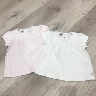 プチバトー(PETIT BATEAU)のプチバトー リボンカットソー 2枚セット(Tシャツ/カットソー)