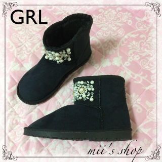 グレイル(GRL)の新品GRLパール付きムートンブーツ(ブーツ)