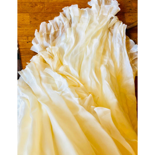 大幅値下げ【ウエディングドレス】美品 低身長 シルク素材 イタリア職人手作り