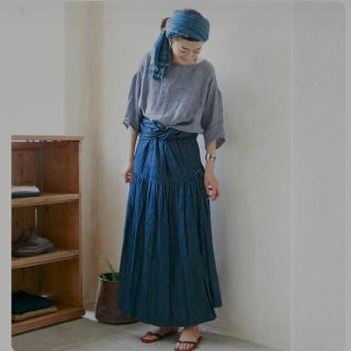 ネストローブ(nest Robe)のnestRobe ネストローブ ●リネンヘリンボンガーゼビッグブラウス ネイビー(シャツ/ブラウス(長袖/七分))