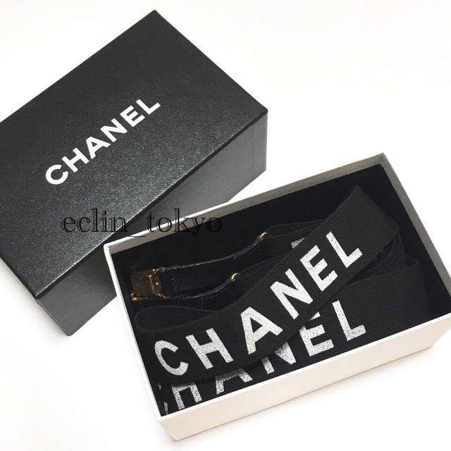 CHANEL(シャネル)のレア 正規品 CHANEL セレブ愛用 ロゴ  サスペンダー 【E815】 レディースのファッション小物(サスペンダー)の商品写真