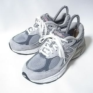 ニューバランス(New Balance)の定3万USA製限定!ニューバランス990大人のビンテージスニーカー希少灰銀最安値(スニーカー)