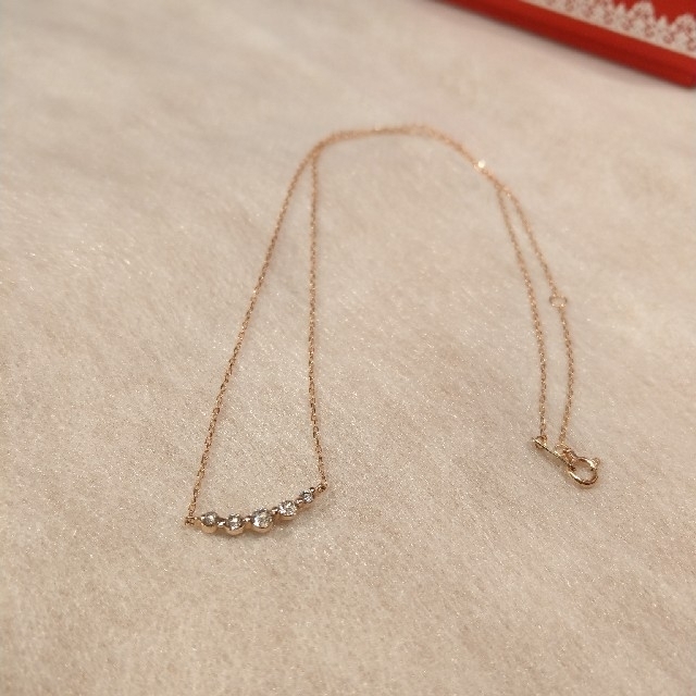 美品】Viju K18PG 5連ダイヤネックレス ダイヤ:0.3ctの通販 by A 美品】Viju K18PG 5連ダイヤネックレス ダイヤ:0.3ctの通販 by A