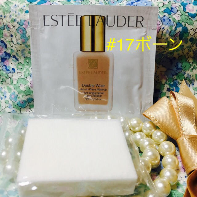 Estee Lauder(エスティローダー)の新品♫エスティローダー ダブルウェア #17ボーン サンプル 専用スポンジセット コスメ/美容のベースメイク/化粧品(ファンデーション)の商品写真